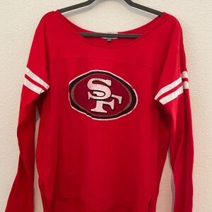 San Francisco 49ers Long Sleeved Tee Shirt Red Size XL